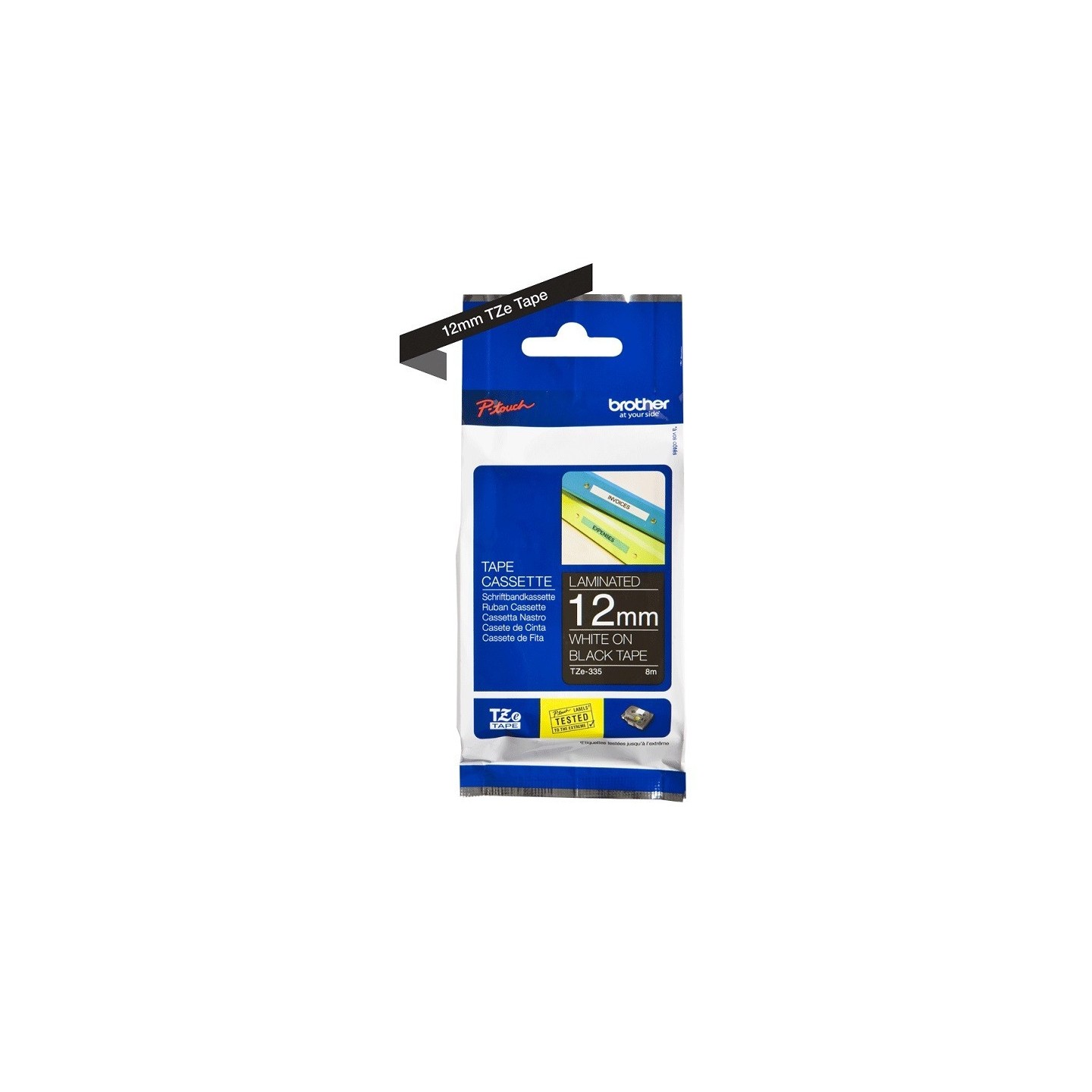 Ruban Matriciel blanc / Noir Brother  (TZ-335) 12mm, Toner Express : achat en ligne de Ruban Matriciel blanc / Noir Brother  (TZ