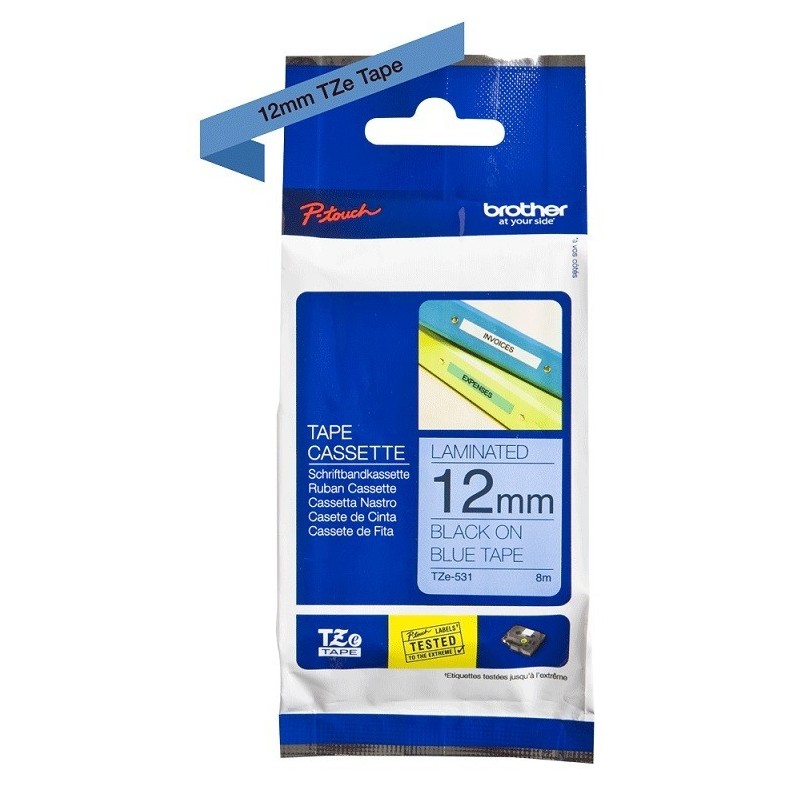 Ruban Matriciel Noir/ bleu Brother  (TZ-531) 12mm, Toner Express : achat en ligne de Ruban Matriciel Noir/ bleu Brother  (TZ-531