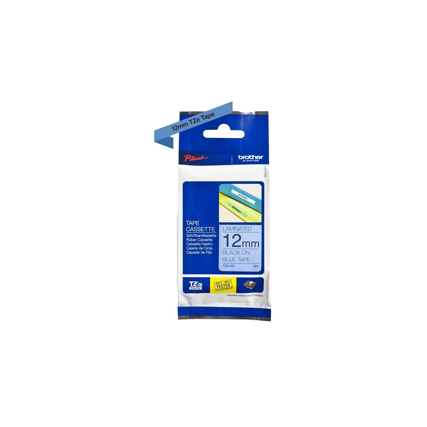 Ruban Matriciel Noir/ bleu Brother  (TZ-531) 12mm, Toner Express : achat en ligne de Ruban Matriciel Noir/ bleu Brother  (TZ-531