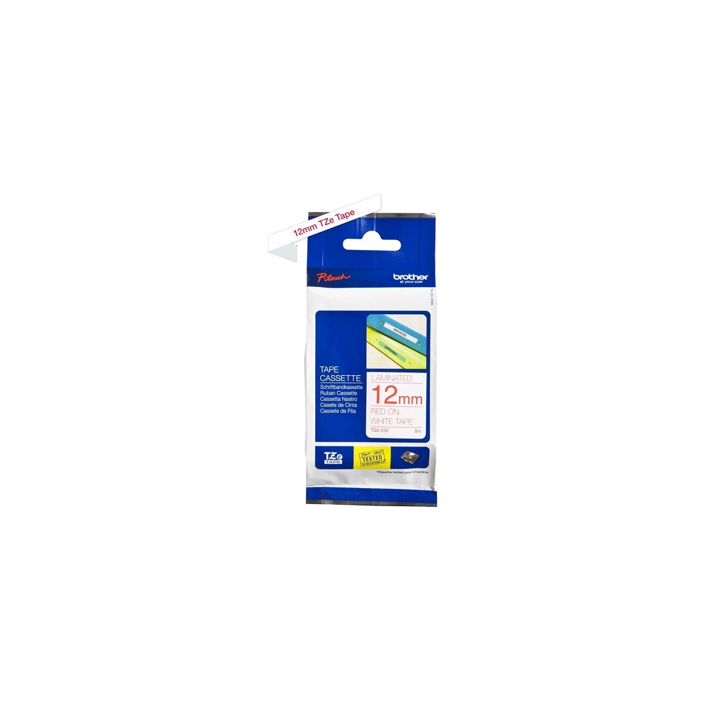 Ruban Matriciel rouge/blanc Brother  (TZ-232) 12mm, Toner Express : achat en ligne de Ruban Matriciel rouge/blanc Brother  (TZ-2