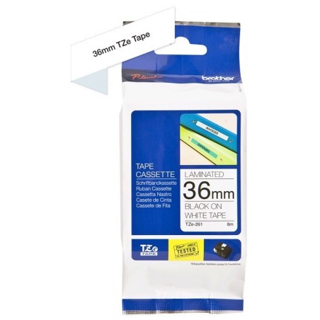 Ruban Matriciel Noir/blanc Brother  (TZ-261)  36mm, Toner Express : achat en ligne de Ruban Matriciel Noir/blanc Brother  (TZ-26