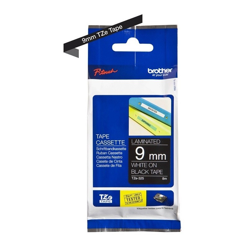 Ruban Matriciel blanc/Noir Brother  (TZ-325) 9mm, Toner Express : achat en ligne de Ruban Matriciel blanc/Noir Brother  (TZ-325)