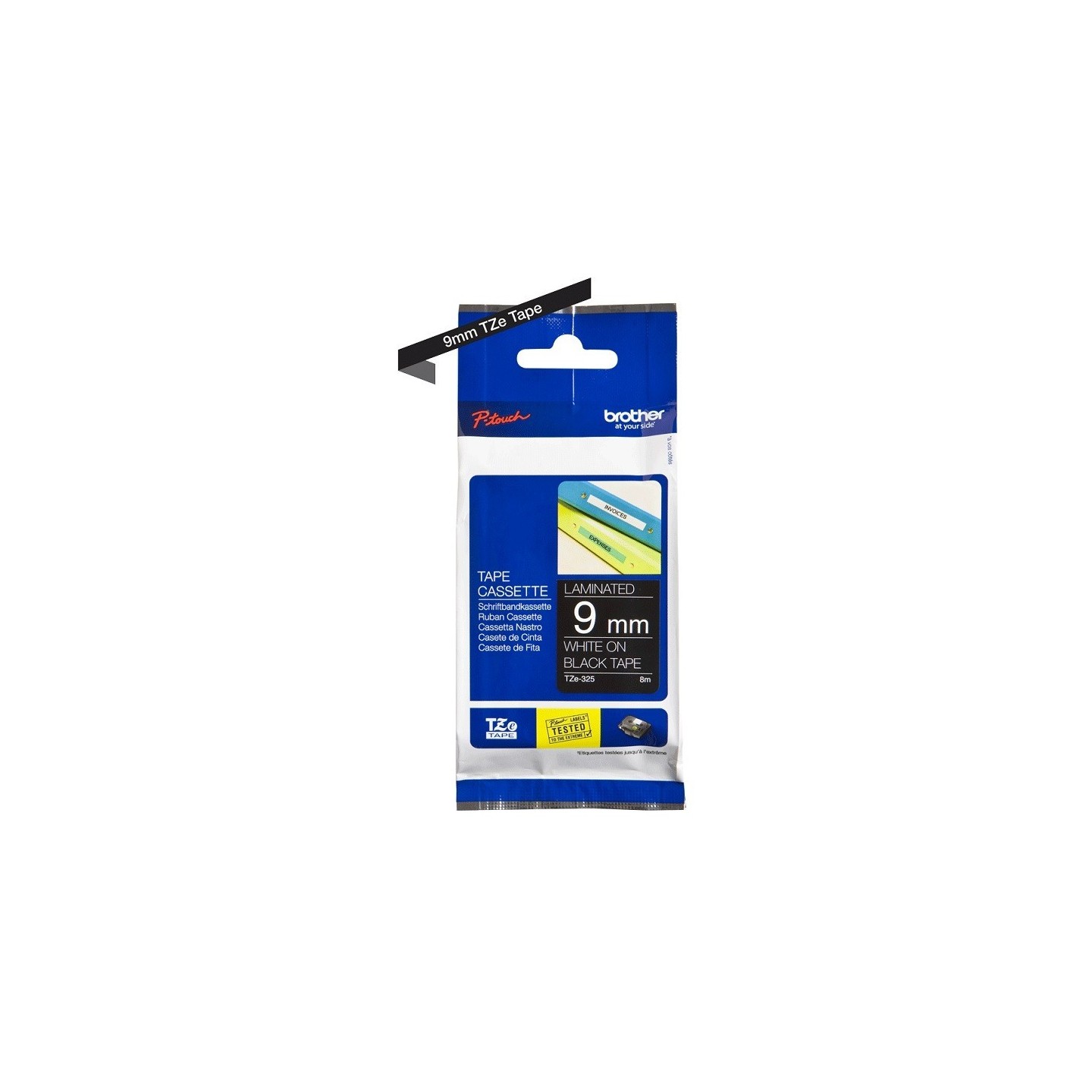 Ruban Matriciel blanc/Noir Brother  (TZ-325) 9mm, Toner Express : achat en ligne de Ruban Matriciel blanc/Noir Brother  (TZ-325)