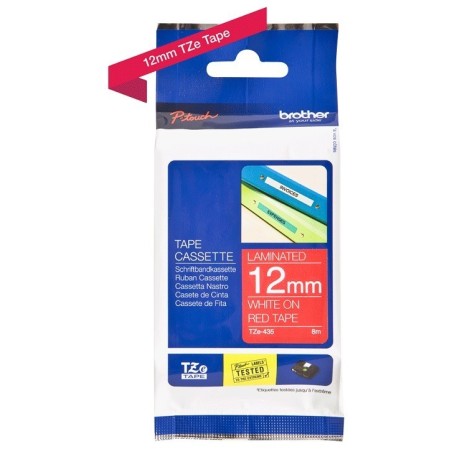 Ruban Matriciel Blanc / Rouge brillant Brother  (TZ-435) 12mm, Toner Express : achat en ligne de Ruban Matriciel Blanc / Rouge b