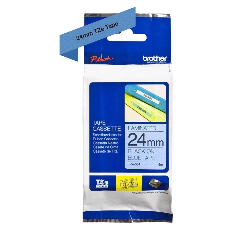 Ruban Matriciel noir/bleu Brother  (TZ-551)  24mm, Toner Express : achat en ligne de Ruban Matriciel noir/bleu Brother  (TZ-551)