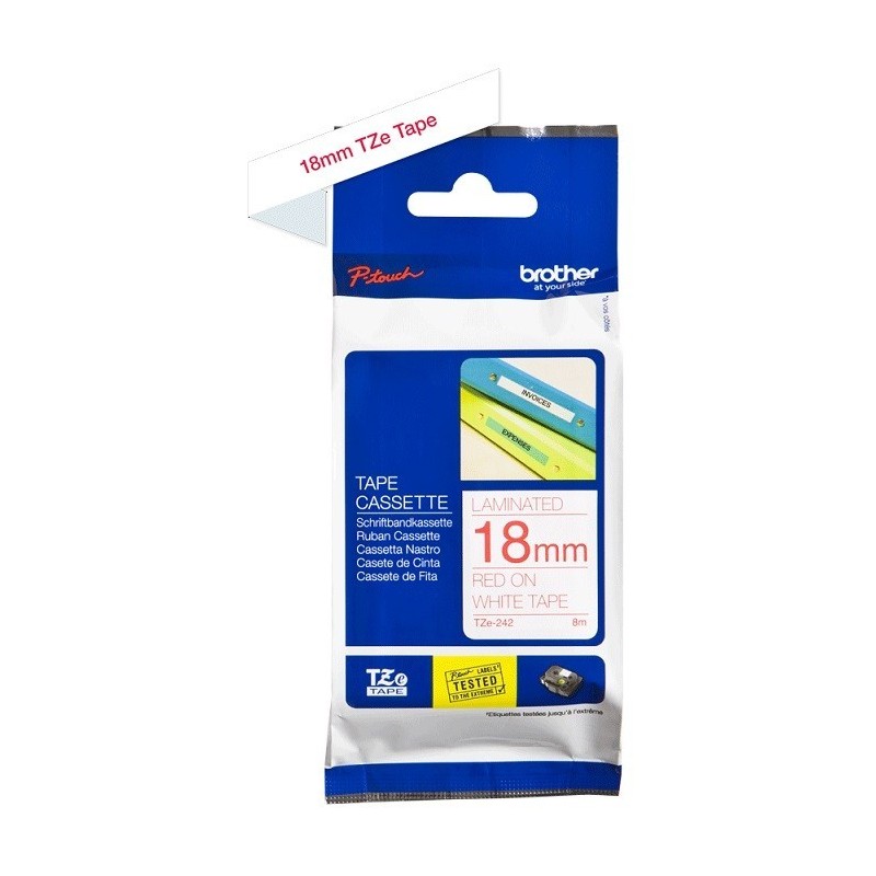 Ruban Matriciel Rouge/blanc Brother  (TZ-242)  18mm, Toner Express : achat en ligne de Ruban Matriciel Rouge/blanc Brother  (TZ-