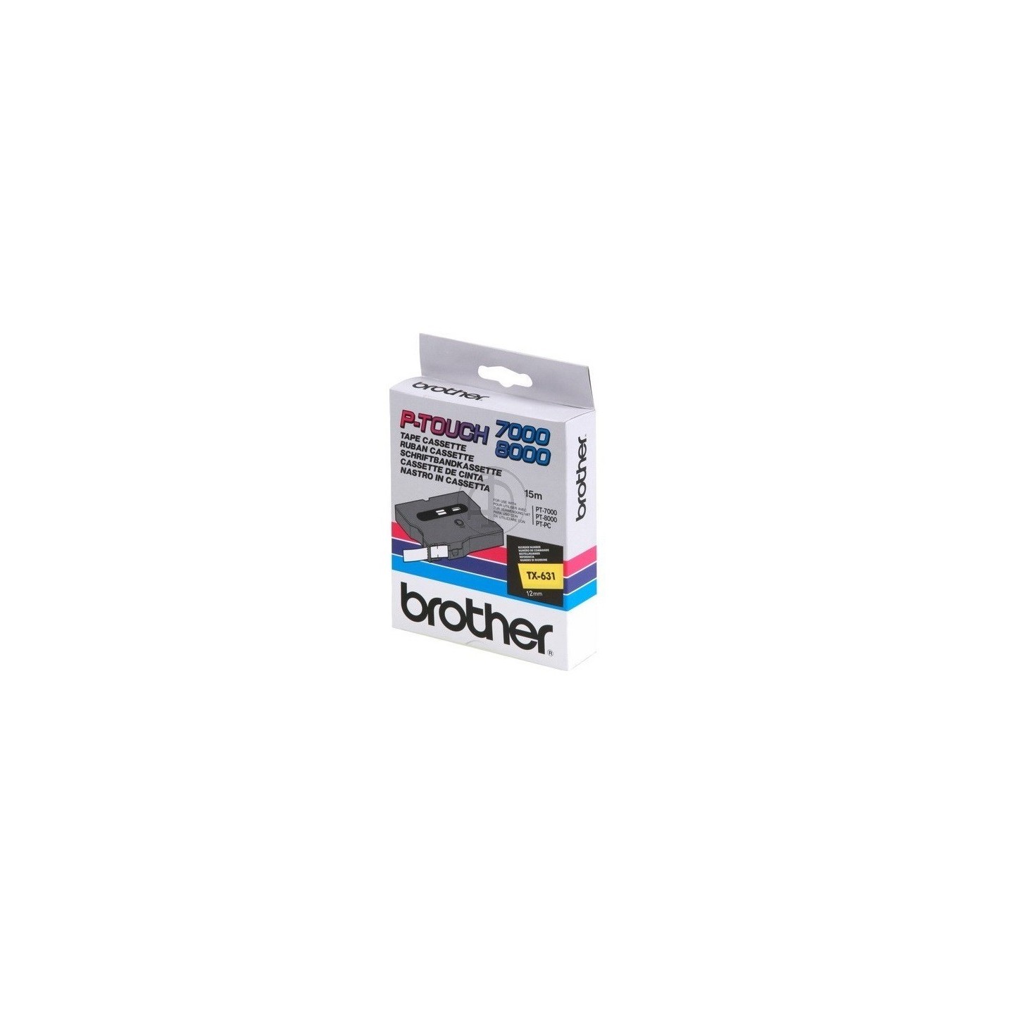 Cassette ruban Brother 12 mm noir / jaune, Toner Express : achat en ligne de Cassette ruban Brother 12 mm noir / jaune pour impr