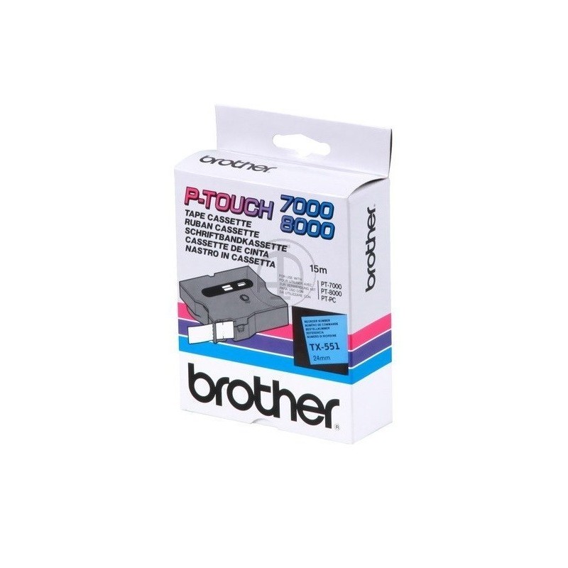 Cassette ruban Brother 24mm Noir / Bleu, Toner Express : achat en ligne de Cassette ruban Brother 24mm Noir / Bleu pour impriman