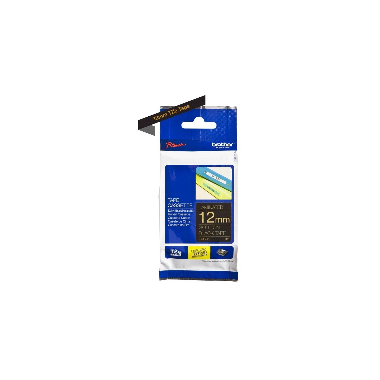 Ruban Matriciel Or/noir Brother  (TZ-334) 12mm, Toner Express : achat en ligne de Ruban Matriciel Or/noir Brother  (TZ-334) 12mm