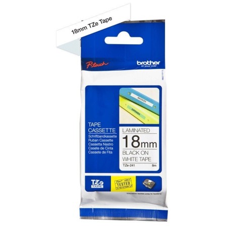 Ruban Matriciel Noir/blanc Brother  (TZ-241)  18mm, Toner Express : achat en ligne de Ruban Matriciel Noir/blanc Brother  (TZ-24