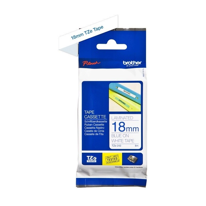 Ruban Matriciel blue/blanc Brother  (TZ-243)  18mm, Toner Express : achat en ligne de Ruban Matriciel blue/blanc Brother  (TZ-24