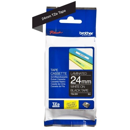Ruban Matriciel blanc/noir Brother  (TZ-355)  24mm, Toner Express : achat en ligne de Ruban Matriciel blanc/noir Brother  (TZ-35
