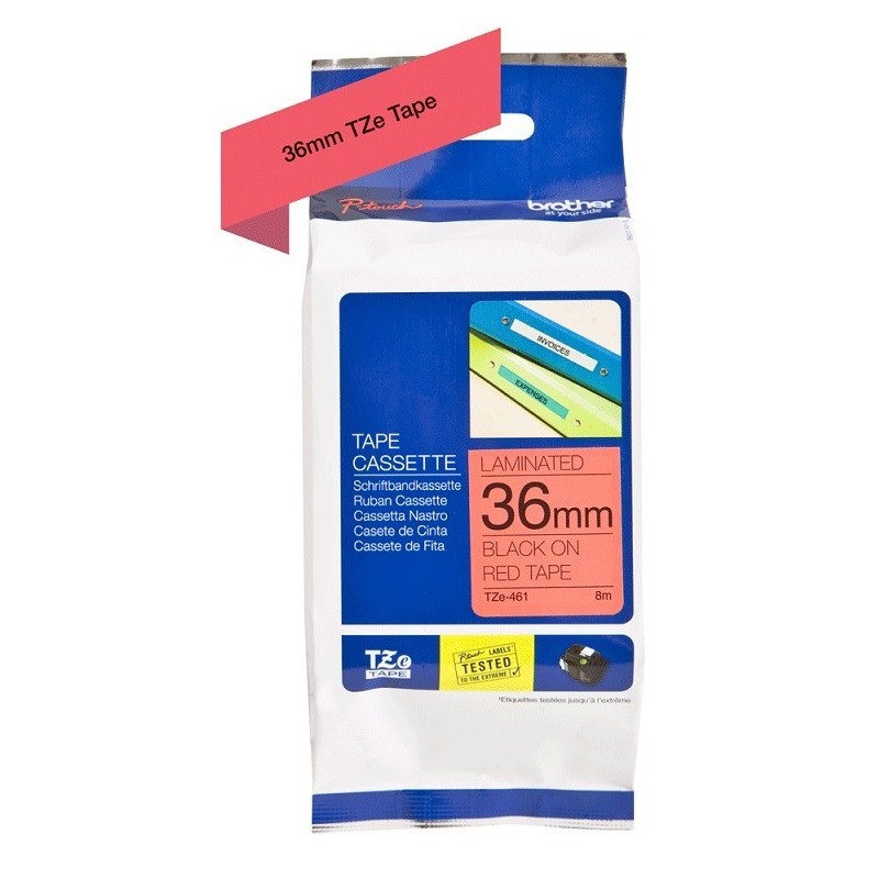 Ruban Matriciel Noir/rouge Brother  (TZ-461)  36mm, Toner Express : achat en ligne de Ruban Matriciel Noir/rouge Brother  (TZ-46