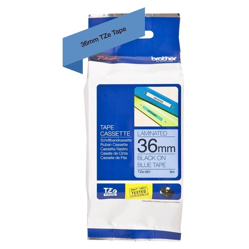 Ruban Matriciel Noir/bleu Brother  (TZ-561)  36mm, Toner Express : achat en ligne de Ruban Matriciel Noir/bleu Brother  (TZ-561)
