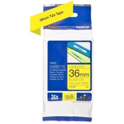 Ruban Matriciel Noir/jaune Brother  (TZ-161)  36mm, Toner Express : achat en ligne de Ruban Matriciel Noir/jaune Brother  (TZ-16