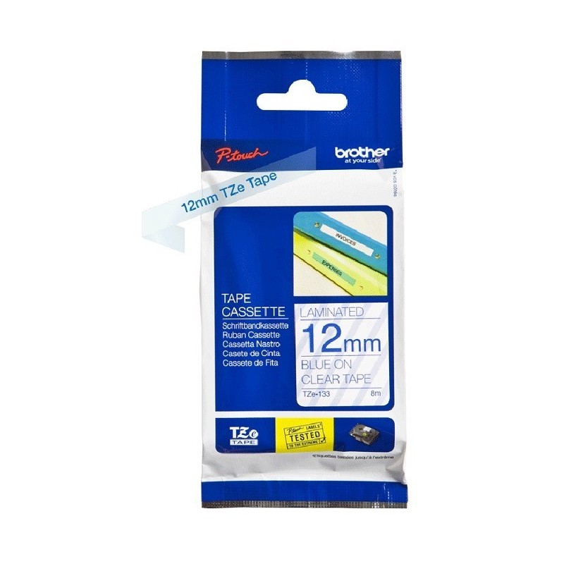 Ruban Matriciel clear/blue Brother  (TZ-133)  12mm, Toner Express : achat en ligne de Ruban Matriciel clear/blue Brother  (TZ-13