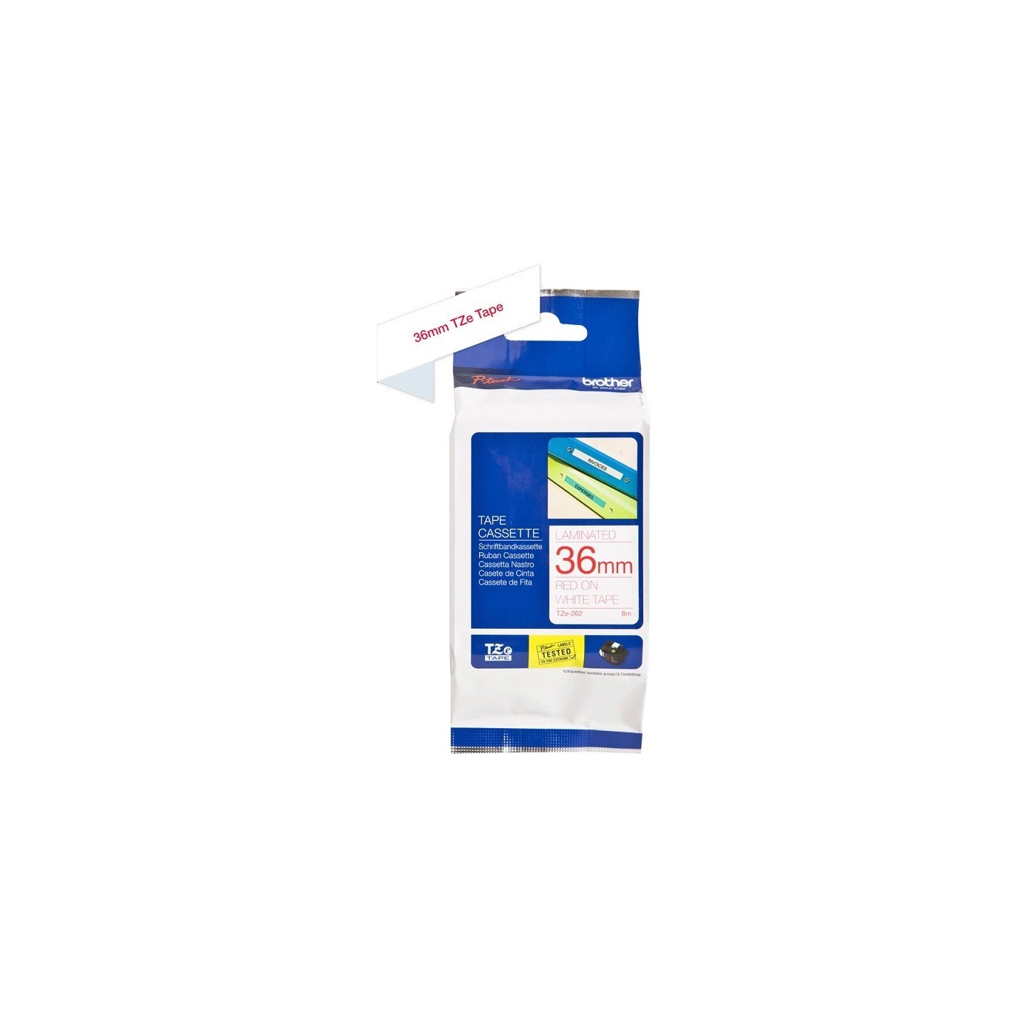Ruban Matriciel Rouge/blanc Brother  (TZ-262)  36mm, Toner Express : achat en ligne de Ruban Matriciel Rouge/blanc Brother  (TZ-