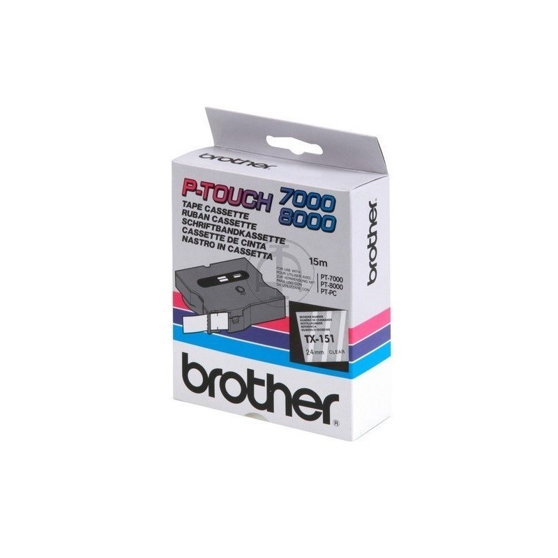 Cassette ruban Brother 24mm Noir / Transparent, Toner Express : achat en ligne de Cassette ruban Brother 24mm Noir / Transparent