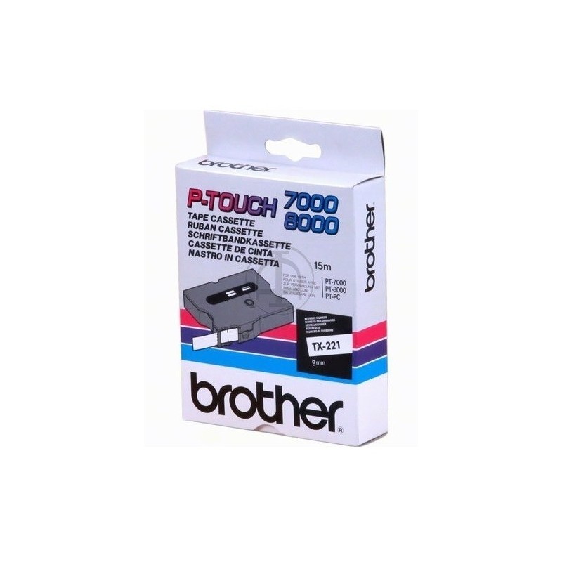 Cassette rubans Brother 9 mm Noir/Blanc, Toner Express : achat en ligne de Cassette rubans Brother 9 mm Noir/Blanc pour impriman
