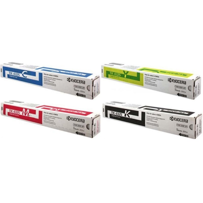 Pack 4 Toners Kyocera Mita pour TaskAlfa 2551c (TK-8325) (C, M, J, N)