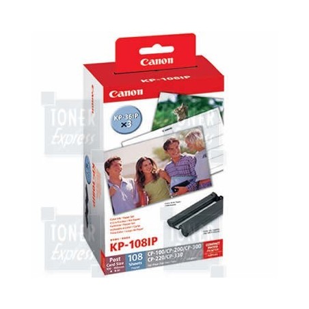 Cartouche d'encre Canon 3 couleurs + Papier Photo 10x15 (108 Feuilles) (3115B001/KP-108IN), Toner Express : achat en ligne de Ca