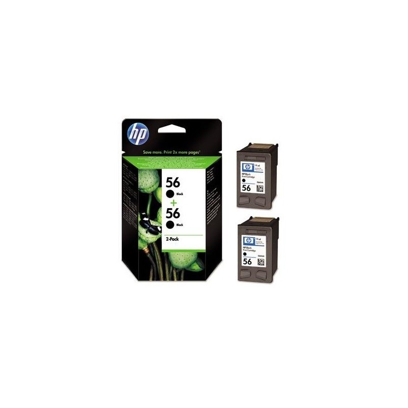 Pack de 2 cartouches Noires HP pour Deskjet 450 ... (N°56), Toner Express : achat en ligne de Pack de 2 cartouches Noires HP pou
