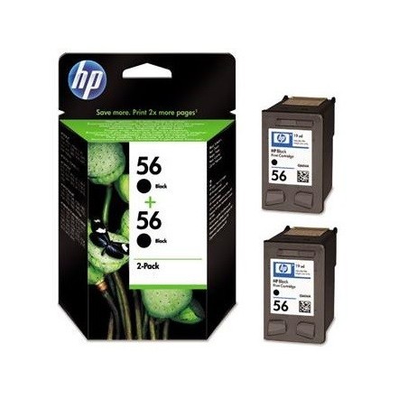 Pack de 2 cartouches Noires HP pour Deskjet 450 ... (N°56), Toner Express : achat en ligne de Pack de 2 cartouches Noires HP pou