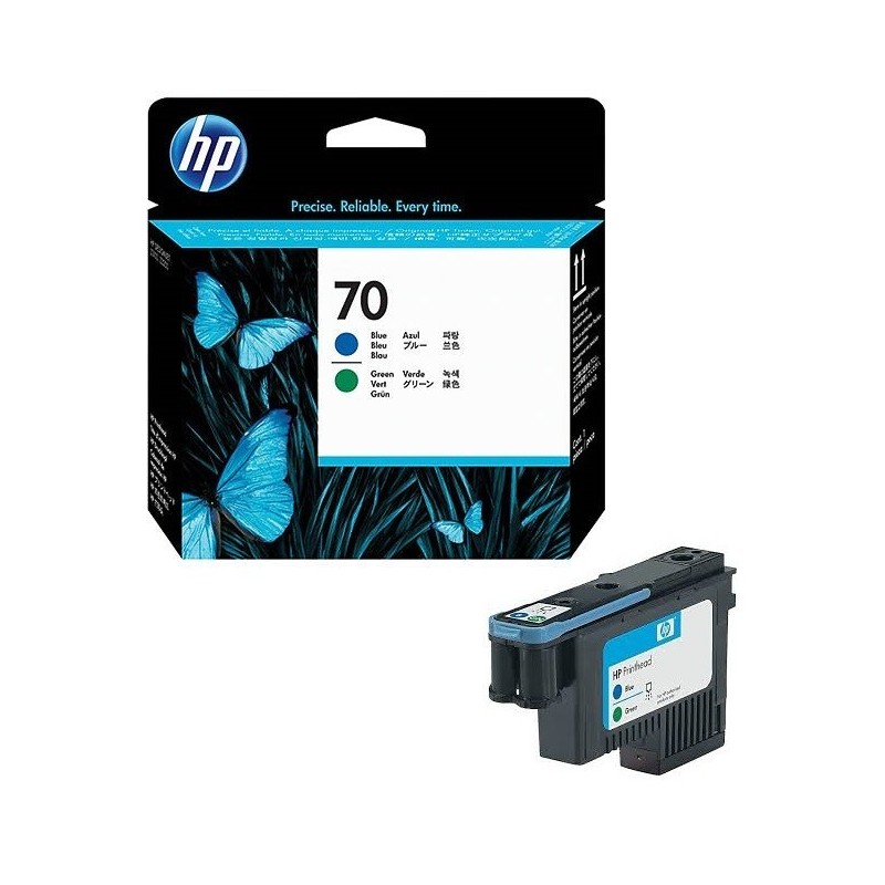 Tête d'impression bleu / vert Vivera HP pour HP Z2100 / Z3100 ... (N°70), Toner Express : achat en ligne de Tête d'impression bl