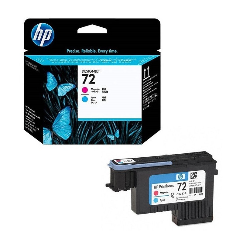Tête d'impression magenta / cyan HP Vivera pour HP T610 / T1100 ... (N°72), Toner Express : achat en ligne de Tête d'impression 