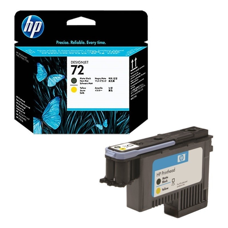 Tête d'impression noir mat et jaune HP Vivera pour HP T610 / T1100 ... (N°72), Toner Express : achat en ligne de Tête d'impressi