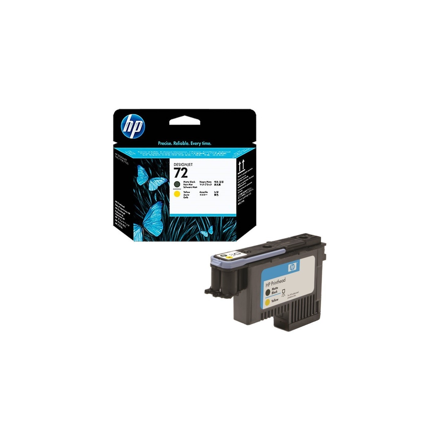 Tête d'impression noir mat et jaune HP Vivera pour HP T610 / T1100 ... (N°72), Toner Express : achat en ligne de Tête d'impressi