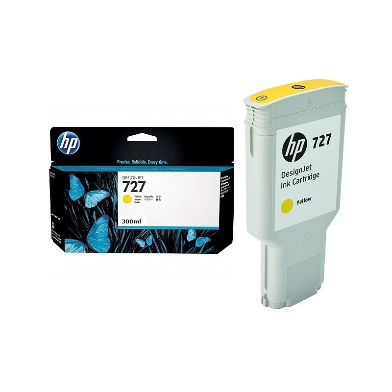 Cartouche Jaune Haute capacité HP pour Designjet T1500 / T2500 / T920 (N°727)