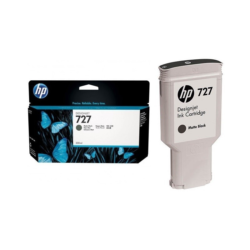 Cartouche Noir mat Haute capacité HP pour Designjet T1500 / T2500 / T920 (N°727)