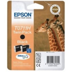 Twin pack Epson T0711H, 2 cartouches noir pour Stylus DX6050 / 4000 / 5000 (11.10 ml x 2), Toner Express : achat en ligne de Twi