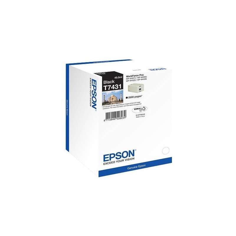 Cartouche noire Epson pour WorkForce pro WP-M4525dnf...(T7431)