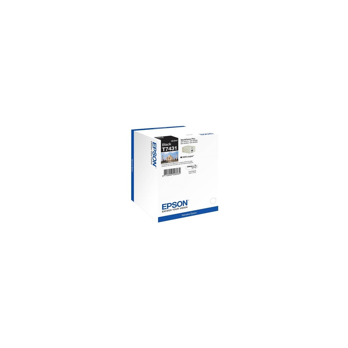 Cartouche noire Epson pour WorkForce pro WP-M4525dnf...(T7431)