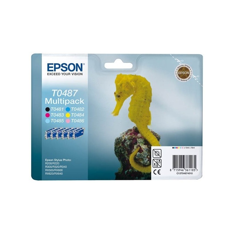 Multipack 6 cartouches Epson R200/R300...(T0487)