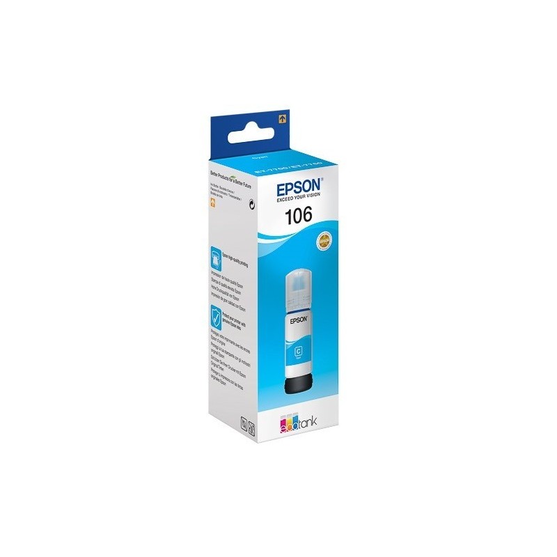 Cartouche Cyan Epson pour EcoTank ET-7700 (N°106)