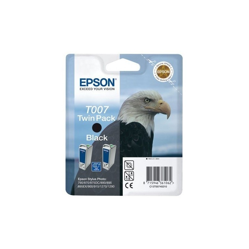 Double Pack Cartouche Noire (2xC13T007401) EPSON, Toner Express : achat en ligne de Double Pack Cartouche Noire (2xC13T007401) E