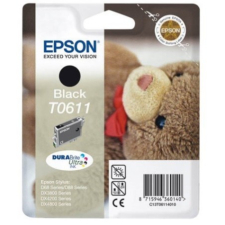 Cartouche d'encre Epson T0611 Noire, Toner Express : achat en ligne de Cartouche d'encre Epson T0611 Noire pour imprimante