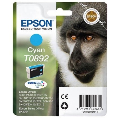 Cartouche Encre  EPSON Cyan  (T0892) S20, SX205, SX400, Toner Express : achat en ligne de Cartouche Encre  EPSON Cyan  (T0892) S