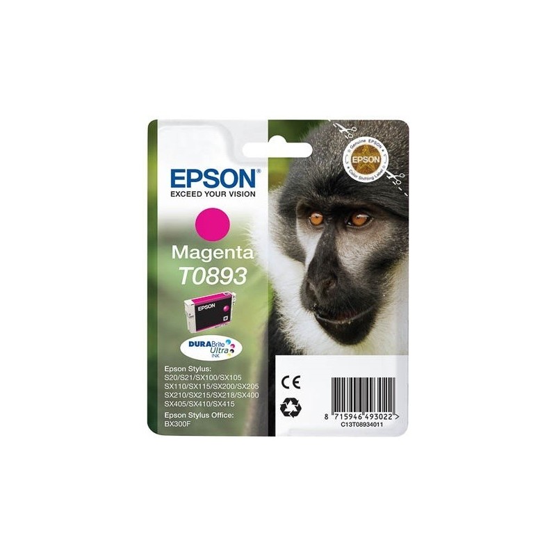 Cartouche Encre  EPSON Magenta (T0893) S20, SX205, SX400, Toner Express : achat en ligne de Cartouche Encre  EPSON Magenta (T089