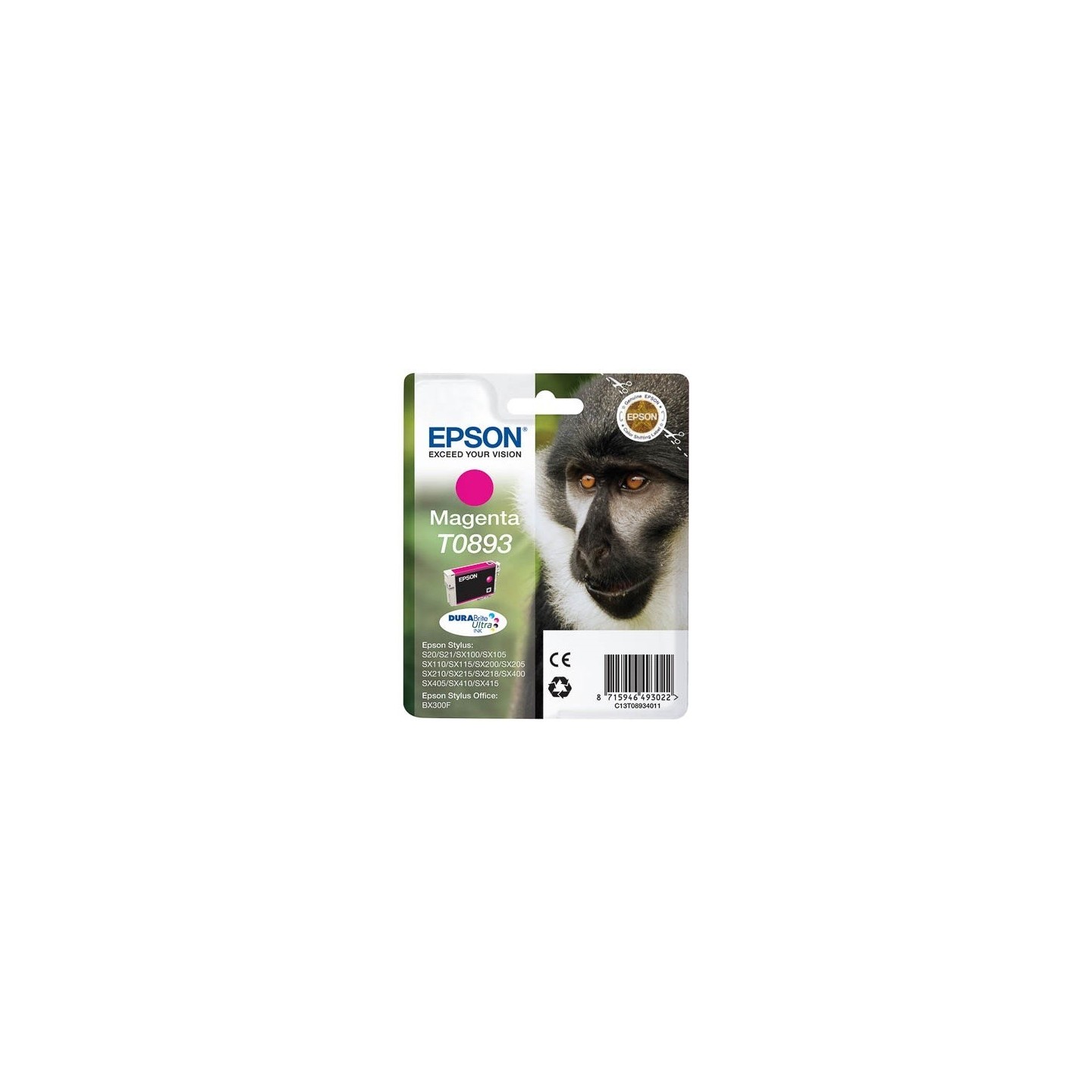 Cartouche Encre  EPSON Magenta (T0893) S20, SX205, SX400, Toner Express : achat en ligne de Cartouche Encre  EPSON Magenta (T089