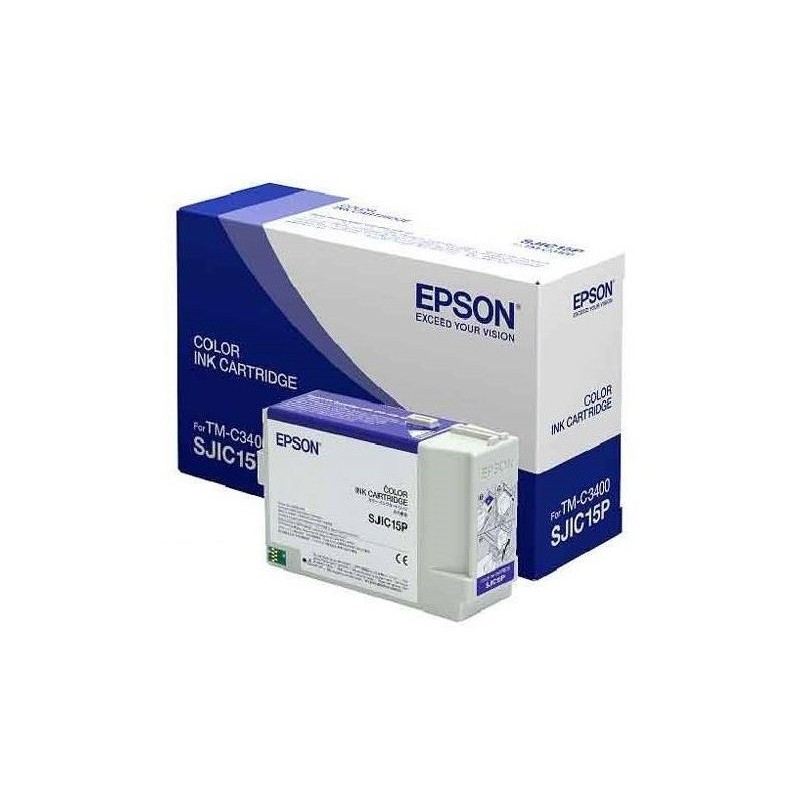 Cartouche d'encre 3 Couleurs EPSON (26.3 ml) pour Imprimante TM-C3400 (SJIC15P)