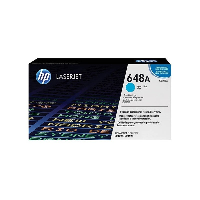 Toner cyan pour imprimante HP ColorLaserJet CP4025 / CP4525  (648A), Toner Express : achat en ligne de Toner cyan pour imprimant