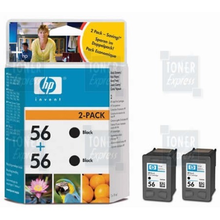 Pack de 2 cartouches Noires HP pour Deskjet 450 ... (N°56), Toner Express : achat en ligne de Pack de 2 cartouches Noires HP pou