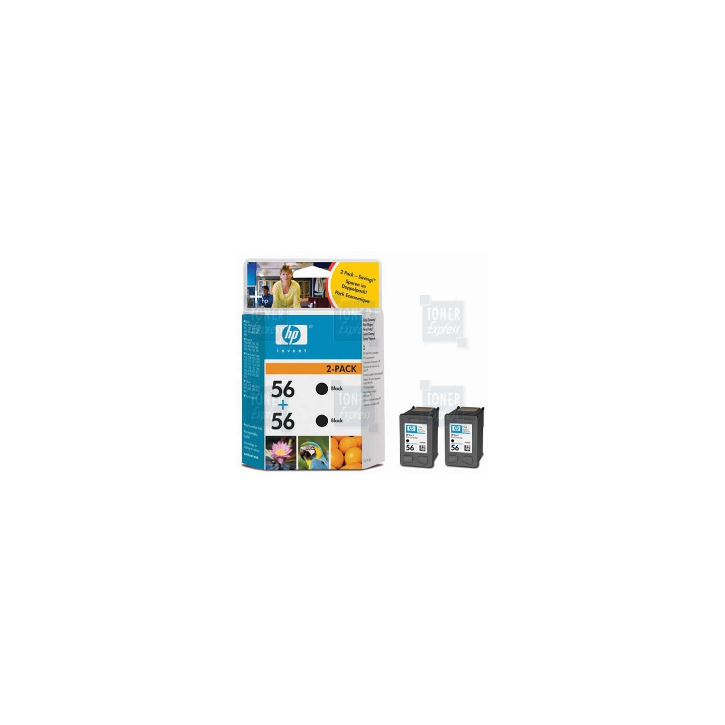 Pack de 2 cartouches Noires HP pour Deskjet 450 ... (N°56), Toner Express : achat en ligne de Pack de 2 cartouches Noires HP pou