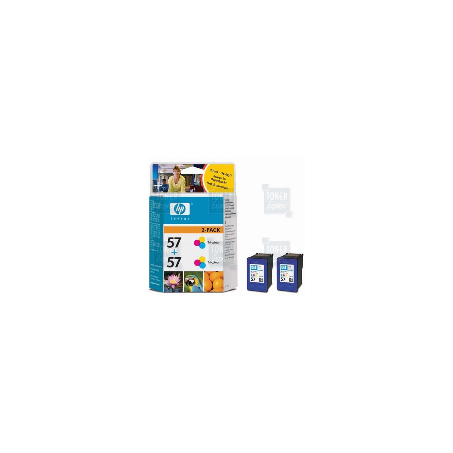 Pack de 2 cartouches 3 Couleurs HP poru Deskjet 450 ...  (N°57), Toner Express : achat en ligne de Pack de 2 cartouches 3 Couleu