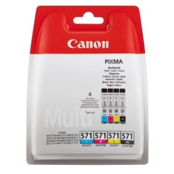 Multipack 4 couleurs  (C, M, J, N) Encre Photo (CLI-571) pour Canon Pixma MG 5751 / MG 6850..., Toner Express : achat en ligne d