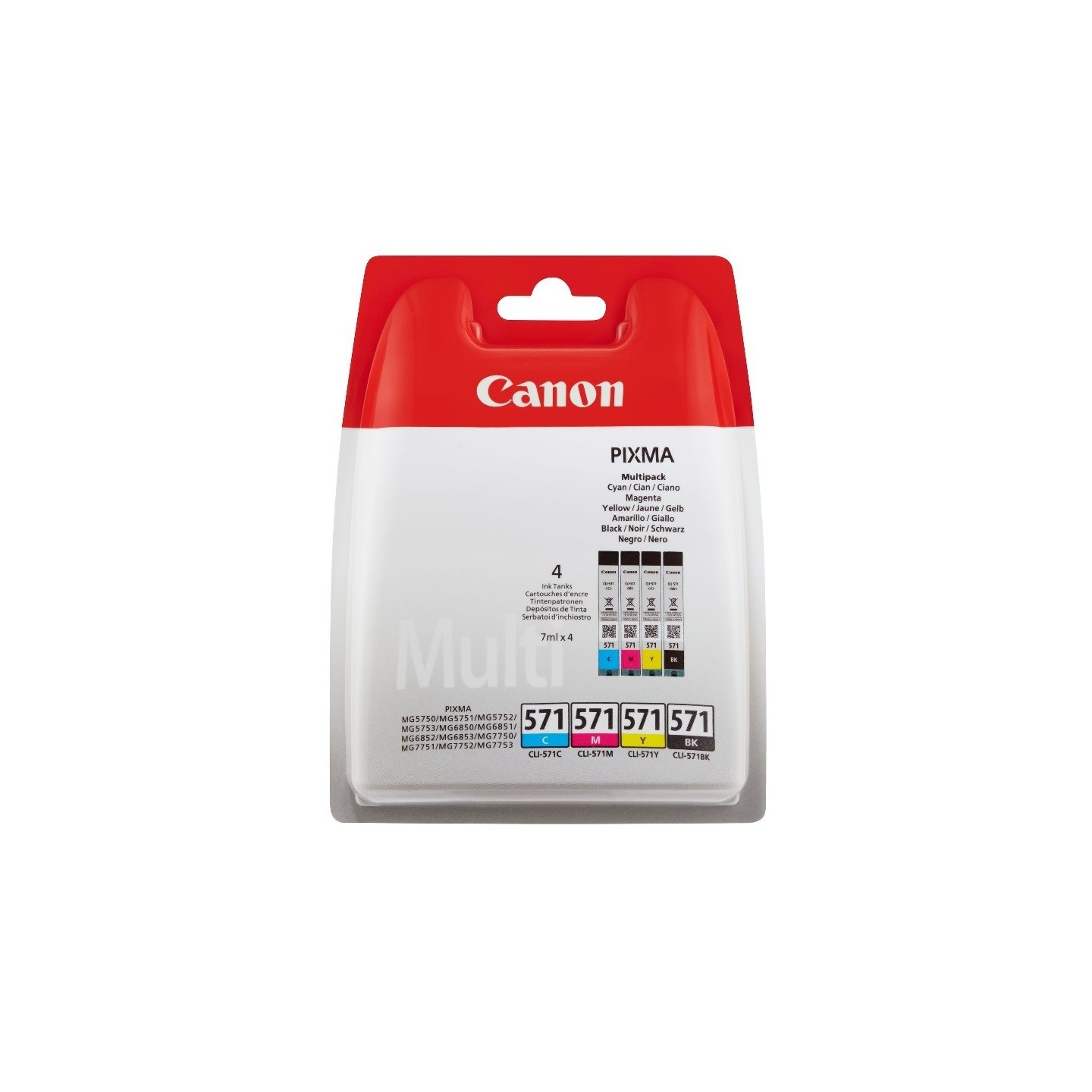 Multipack 4 couleurs  (C, M, J, N) Encre Photo (CLI-571) pour Canon Pixma MG 5751 / MG 6850..., Toner Express : achat en ligne d